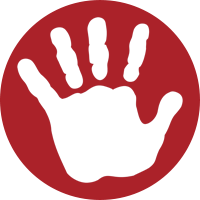 white child hand print